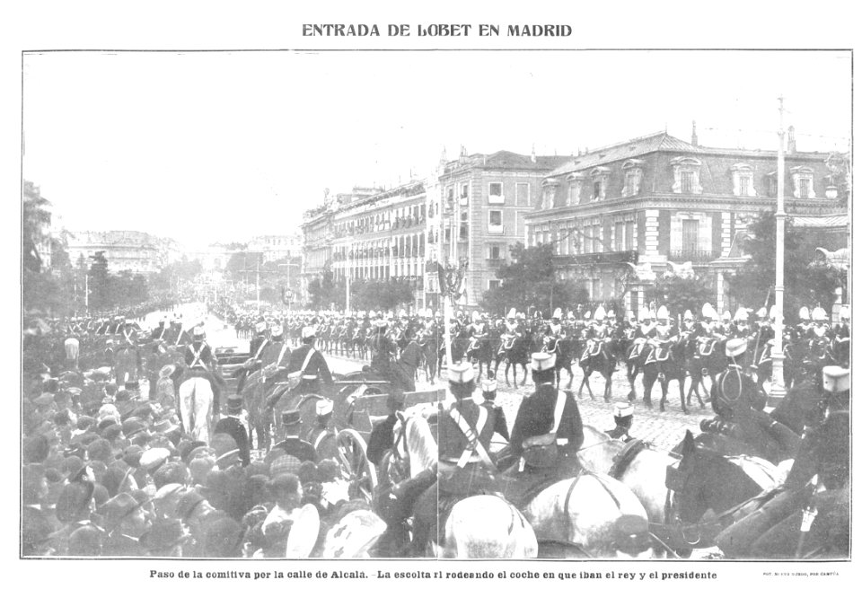 Entrada de Loubet en Madrid, de Campúa, Nuevo Mundo, 26-10-1905