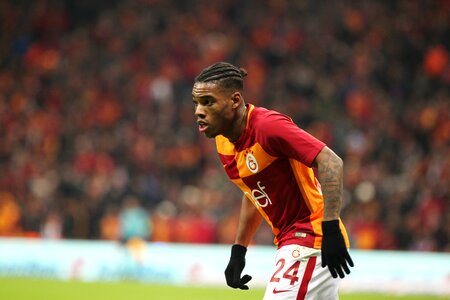 Yellow red football player football