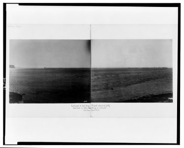 Entrance to Coos Bay-Present extent of jetty-Coos Head on left; Cape Arago in distance-View from Fossil Point LCCN00650203