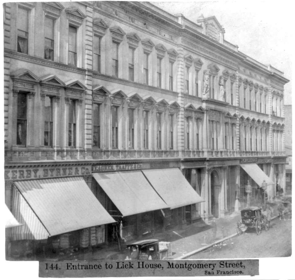 Entrance to Lick House, Montgomery Street, San Francisco LCCN2002723082