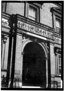Entrance south elevation pension building