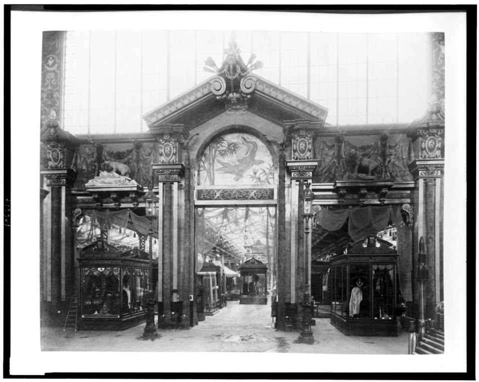 Entrance to the exhibit of forestry, hunting & fishing products, Palace of Diverse Industries, Paris Exposition, 1889 LCCN92520449