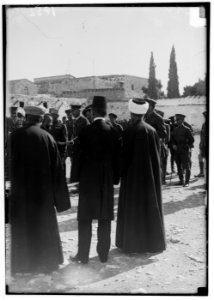 Entry of Field Marshall Allenby, Jerusalem, December 11, 1917. Field Marshall Allenby receiving the notables LOC matpc.00174