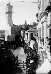 Entry of Field Marshall Allenby, Jerusalem, December 11th, 1917. British troops entering Jaffa Gate LOC matpc.02225