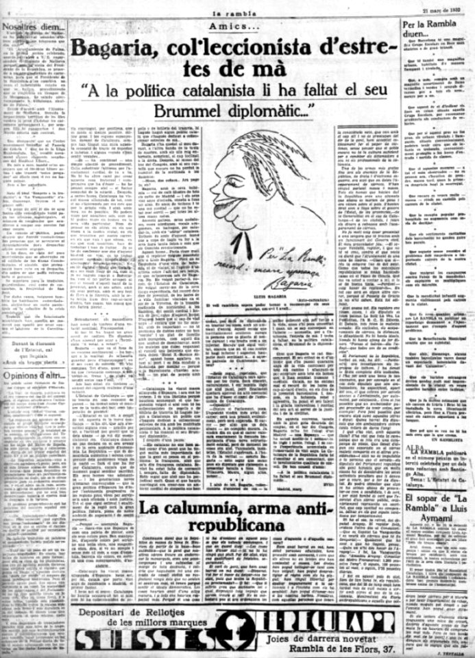 Entrevista Ll. Bagaria. Setmanari La Rambla 21.03.1932