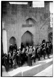 Entry of Field Marshall Allenby, Jerusalem, December 11, 1917. Franciscan monk reading the proclamation in Italian LOC matpc.00173