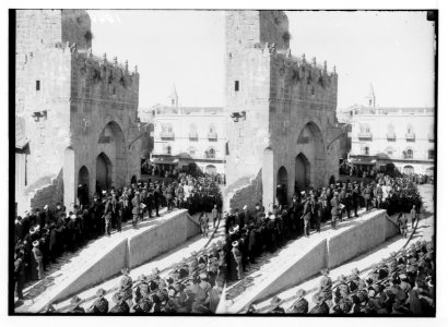Entry of Field Marshall Allenby, Jerusalem, December 11th, 1917. Borton Pasha reading the proclamation in English LOC matpc.02228