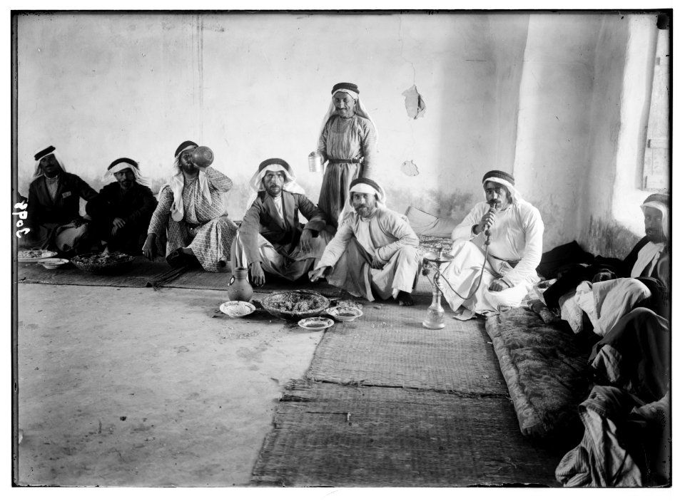 Environs of Jerusalem. An 'upper room' guest chamber. Peasant guests partaking of a meal LOC matpc.02644