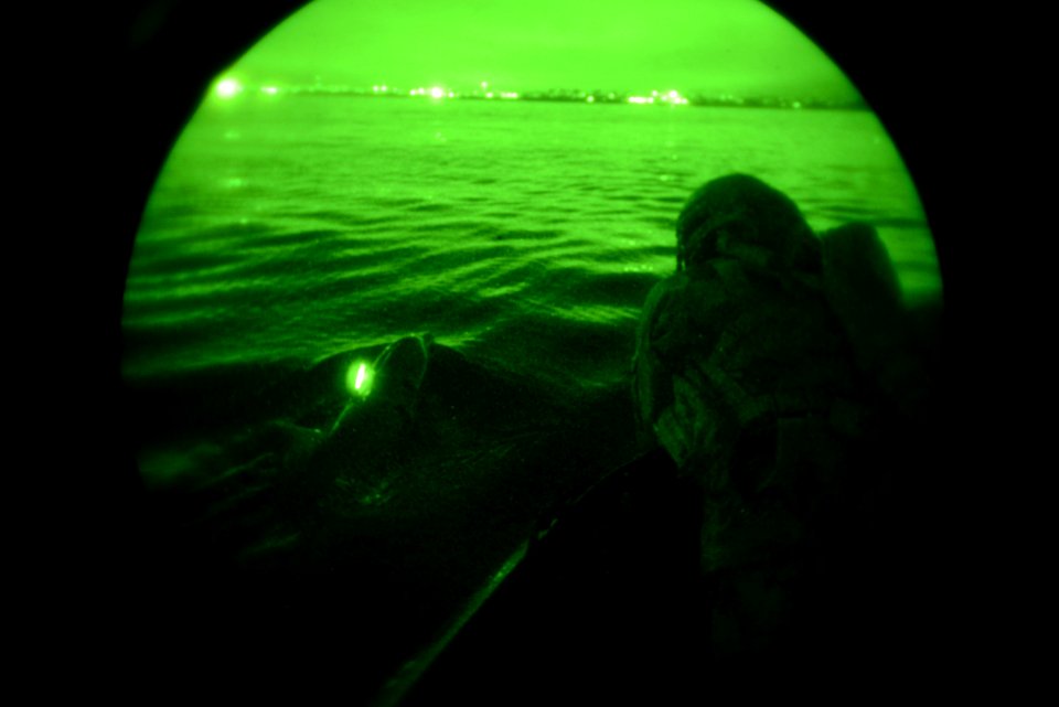 EODMU 1 conducts mine countermeasure training with a bottlenose dolphin 140719-N-FN215-449