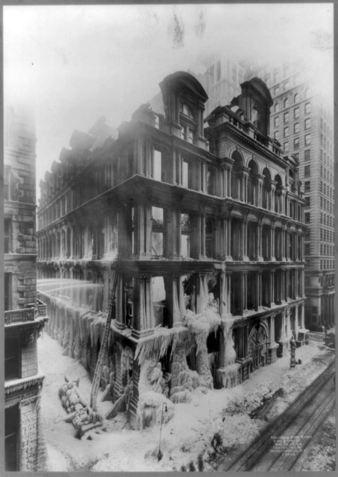 Equitable fire ruins, B'way & Cedar St. LCCN90707091