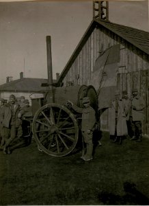 Erbeutete itl. Desinfektionskarre in Villach. (Kriegsmaterial-Sammelstelle.) (BildID 15512525)