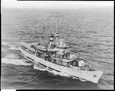 Erie (Gunboat PG50). Aerial, starboard bow, underway, 05-1940 - NARA - 520821