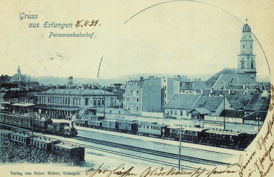 Erlangen - Bahnhof Postkarte 002