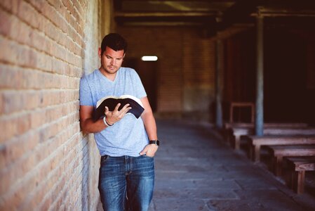 Reading book bible photo