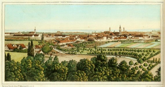 Erlangen Blick vom Burgberg um 1850 002