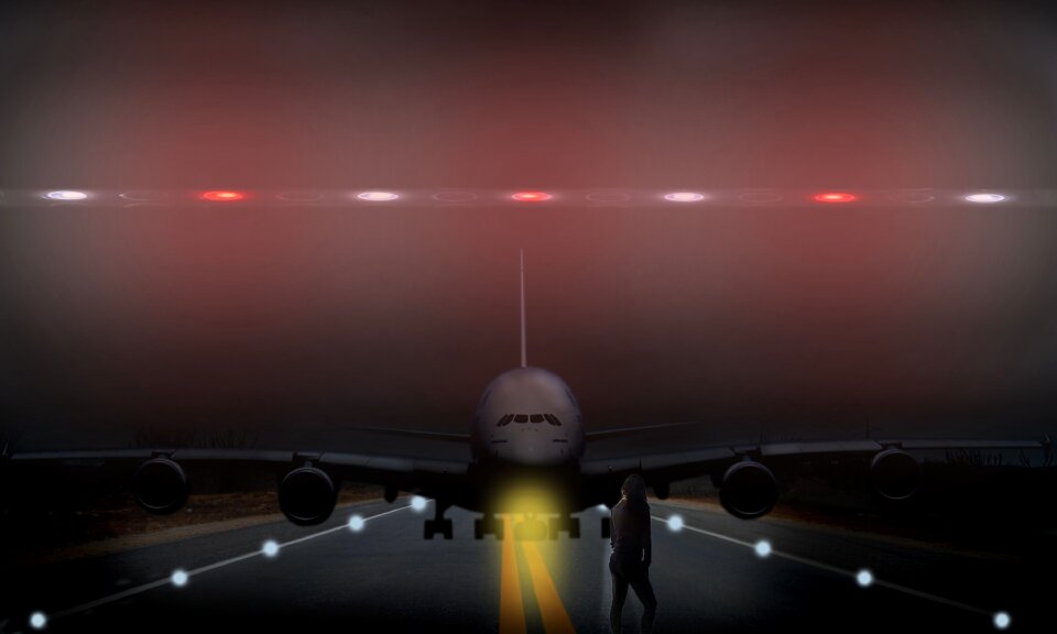 Plane landing dark