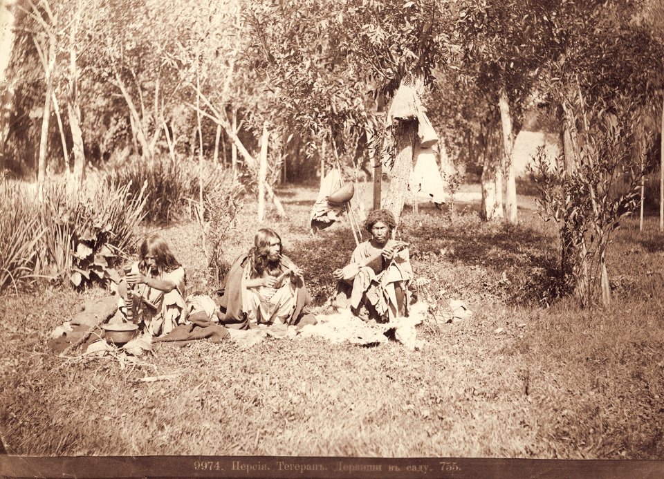 Ermakov. № 9974. Persia. Tegeran. Dervishes in the Garden. 755. (1870s)