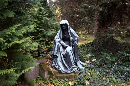 Old cemetery statue rock carving