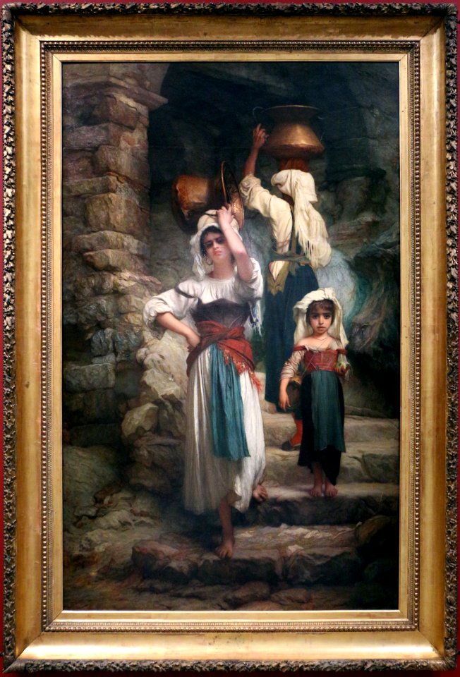 Ernest hébert, le cervarole (le donne di Cervara di Roma, stati romani), 1859 circa