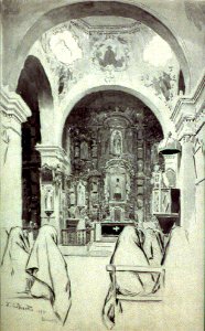 Ernest Peixotto, San Xavier del Bac, interior, 1915 photo