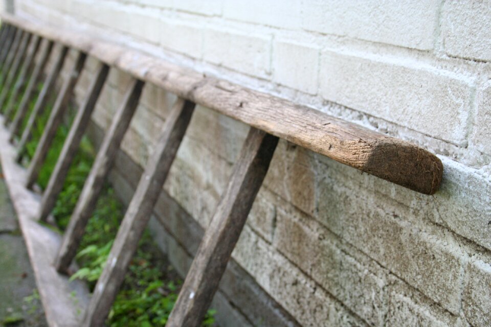 Wooden ladder rise stairs