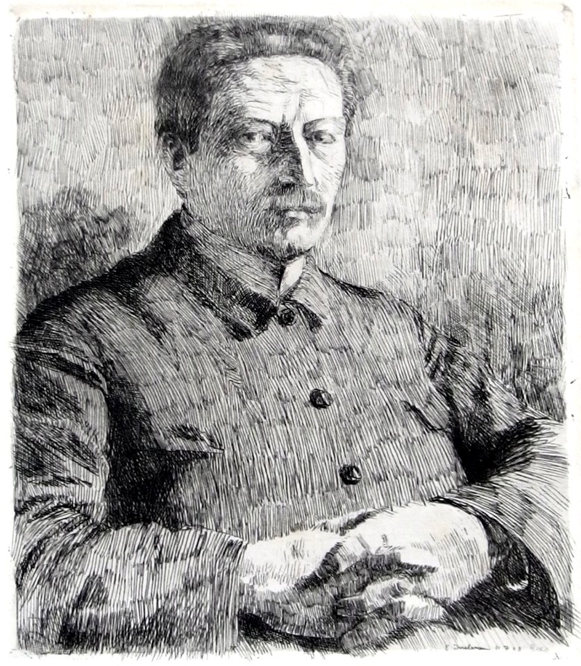 Ernst Isselmann (1885-1916), portrait, etching, Rees July 1908
