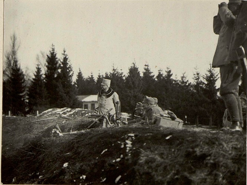 Erprobung eines Infanterie-Geschützes am Schießplatze Villach. General der Kavallerie Rohr (BildID 15469110)