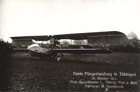 Erste Fliegerlandung in Tübingen 26.10.1913 (AK TPk165)
