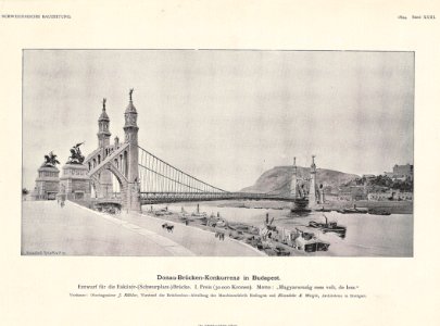 Erzsébet híd győztes pályaterve 1894 – ETH-BIB Ans 05078-001 photo