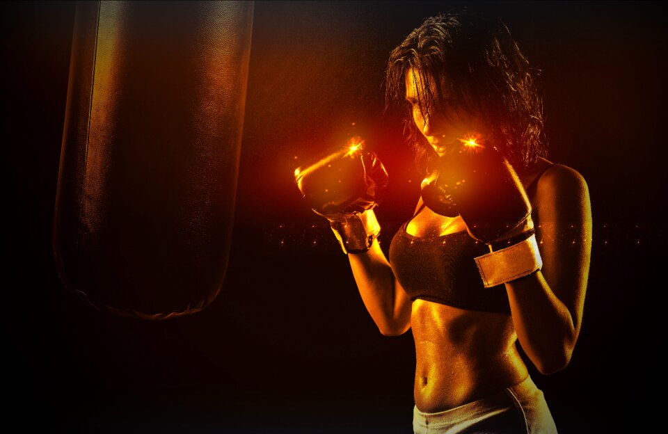 Woman boxing fitness