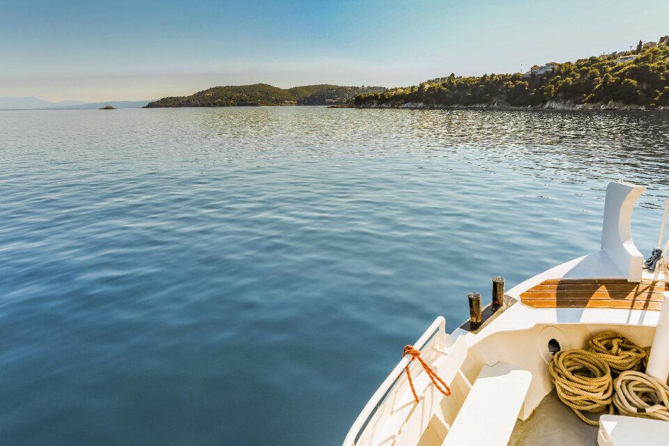 Boat yacht clouds photo