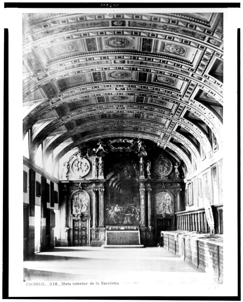 Escorial. Vista interior de la Sacristia - J. Laurent. Madrid. LCCN94511741