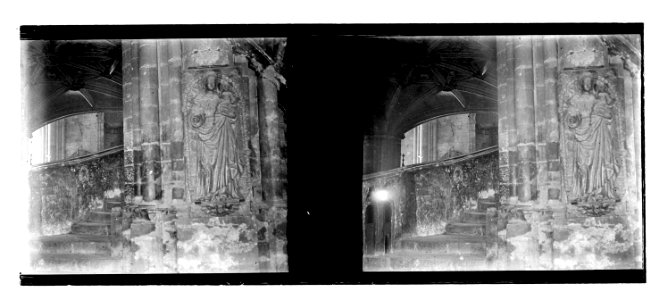 Església Arxiprestal de Santa Maria la Major . Detall de l’inici de l’escala de caragol que condueix al cor
