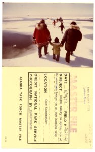 Eskimo family on spring ice of Krusenstern Lagoon on an egg hunting trip (33509512556)