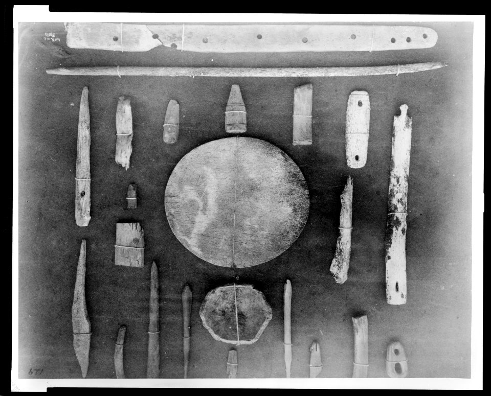 Eskimo relics found in the vicinity of Conger - G.W. Rice photo. LCCN2009634180