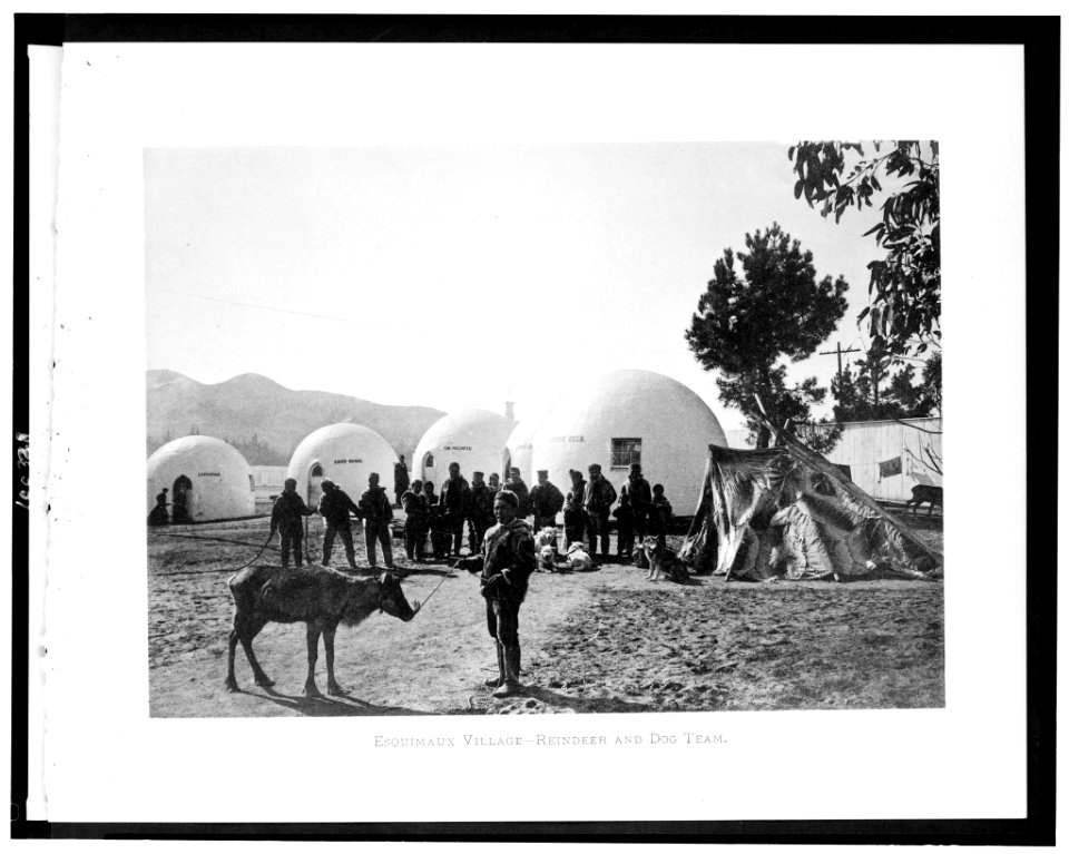 Esquimaux village-reindeer and dog team LCCN90712005