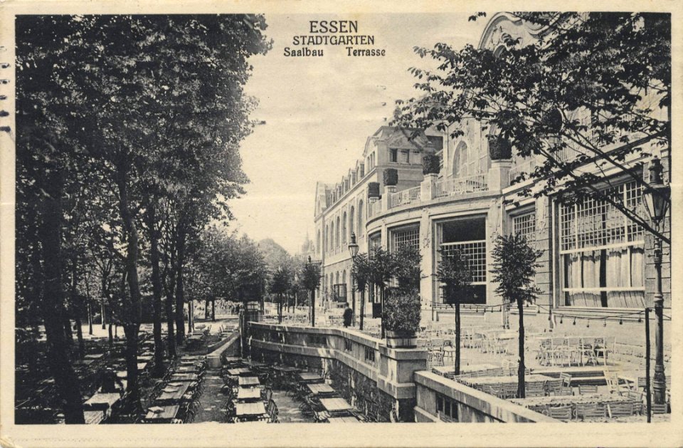 Essen (Ruhr), Nordrhein-Westfalen - Stadtgarten; Saalbau; Terrasse (Zeno Ansichtskarten)