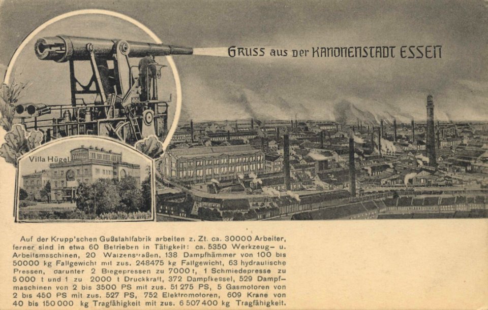 Essen (Ruhr), Nordrhein-Westfalen - Villa Hügel; Kruppsche Gußstahlfabrik (Zeno Ansichtskarten)