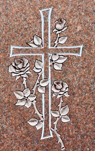 Granite christian grave photo