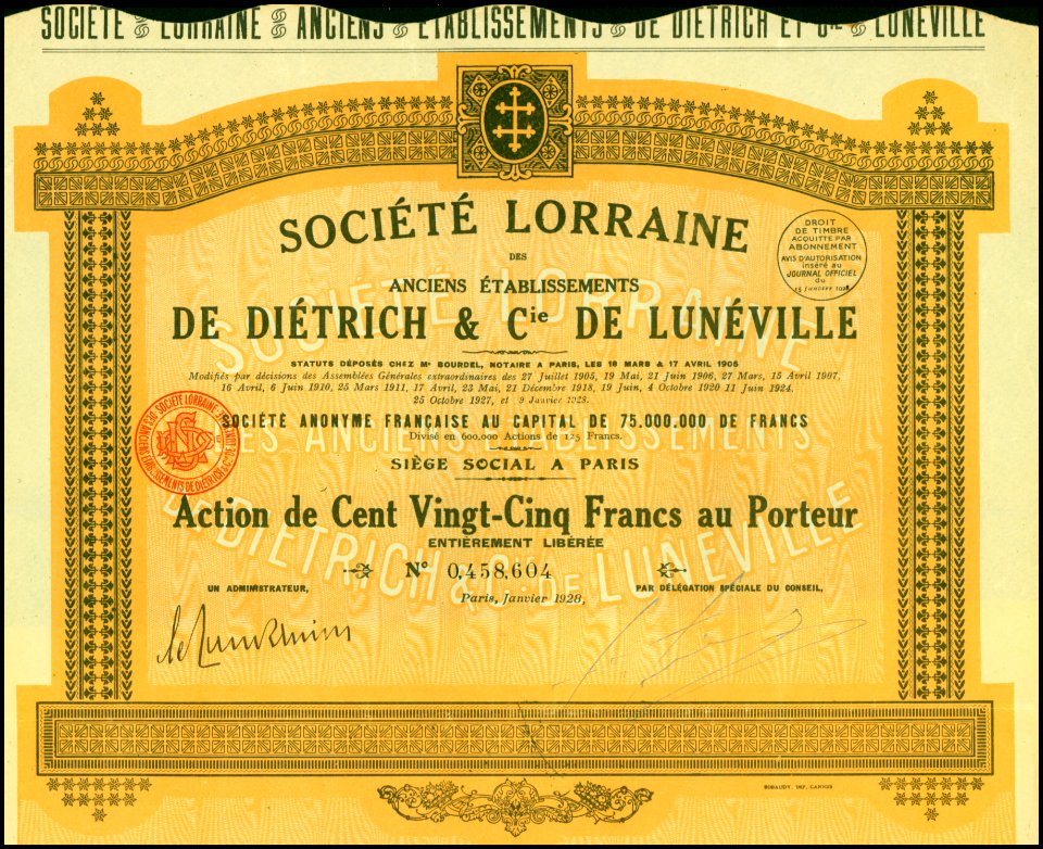 Etabl. de Diétrich & Cie 1928
