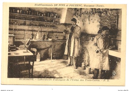 Etablissements de Pins & Pouzenc - Mazamet (Tarn) - Humogine - Laboratoire d'analyses de l'Usine des Trois-Lunes - P.X