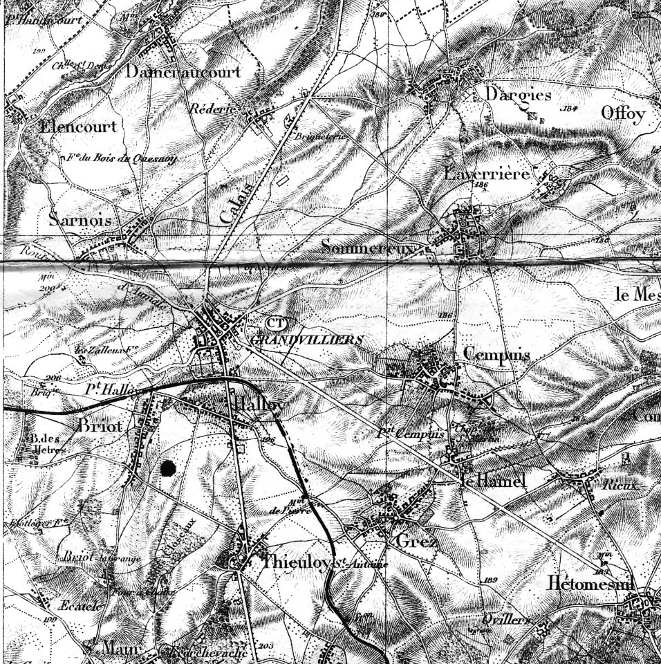 ETAT MAJOR 1885 environs de Grandvilliers