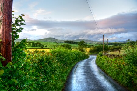 Walking path hiking threatening sky