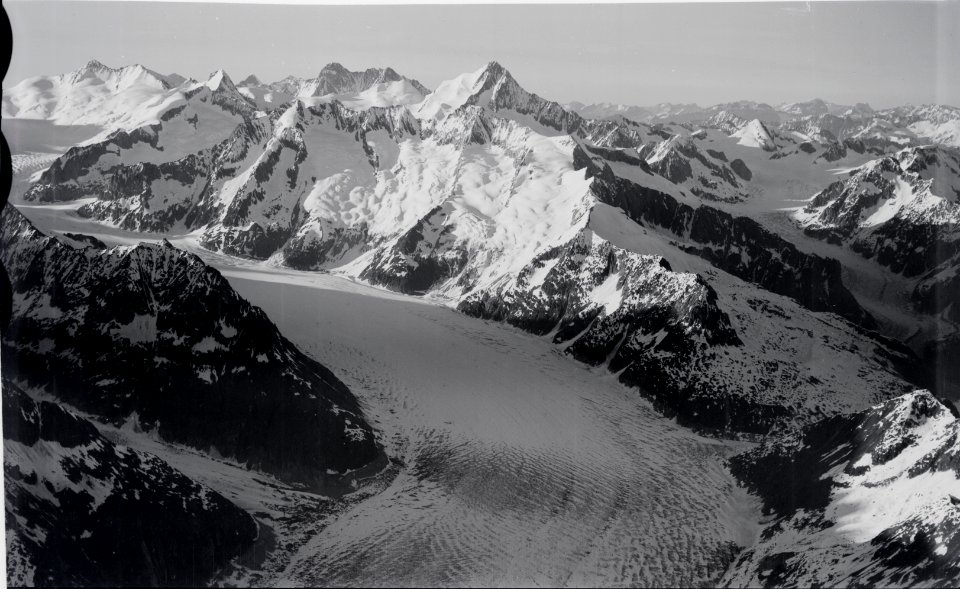 ETH-BIB-Aletschgletscher, Aletschhorn, Finsteraarhorn, Fiescherhörner, Schreckhorn v. S. aus 3500 m-Inlandflüge-LBS MH01-005699
