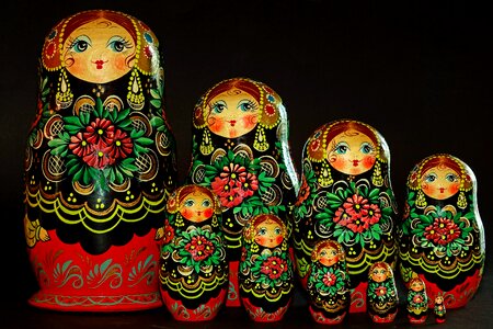 Russian doll figurine traditionally photo