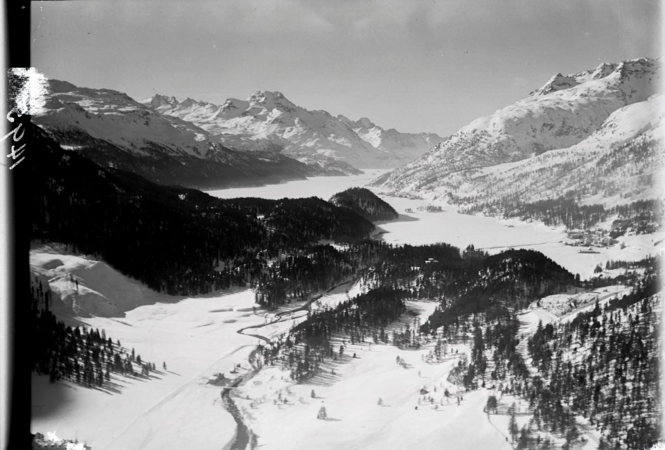 ETH-BIB-Champfèr, Silvaplana, Silsersee, Silvaplanersee aus 200 m-Inlandflüge-LBS MH01-001495
