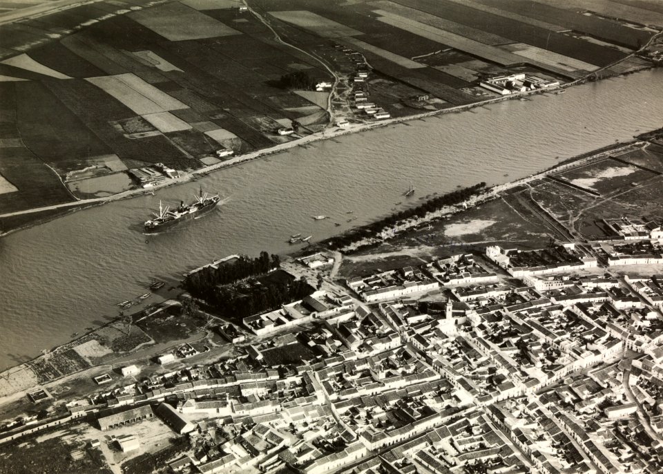 ETH-BIB-Coria del Rio, Sevilla, Andalusien, Schiff auf Guadalquivir-Mittelmeerflug 1928-LBS MH02-05-0014-A