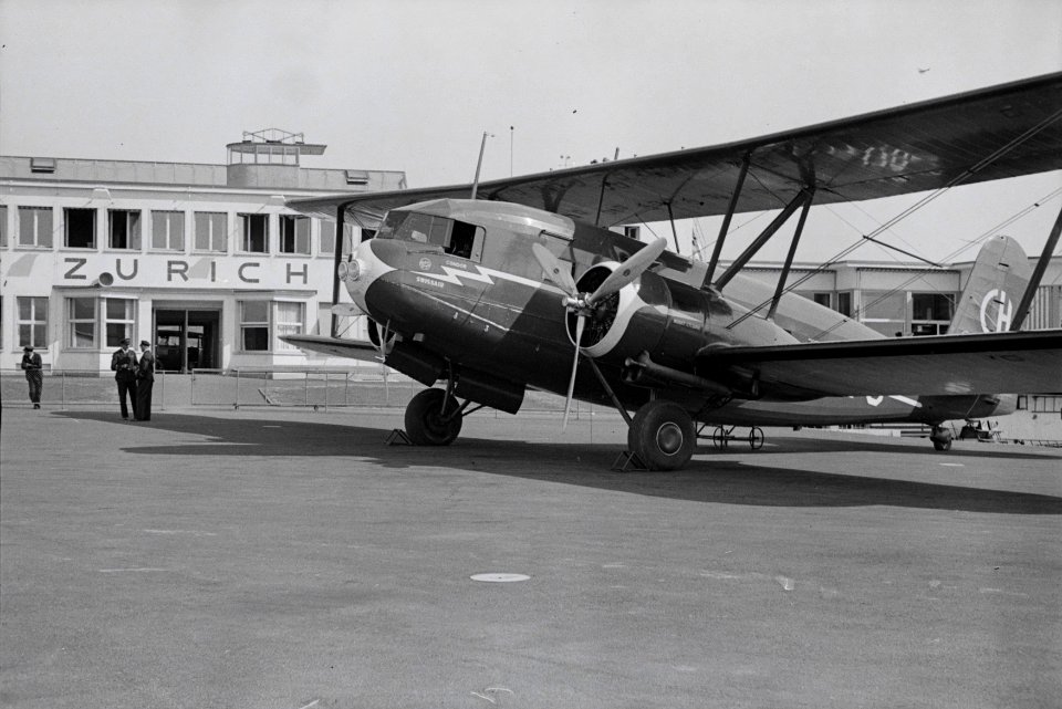 ETH-BIB-Curtiss AT-32C Condor, CH-170 am Boden in Dübendorf-Inlandflüge-LBS MH05-32-10