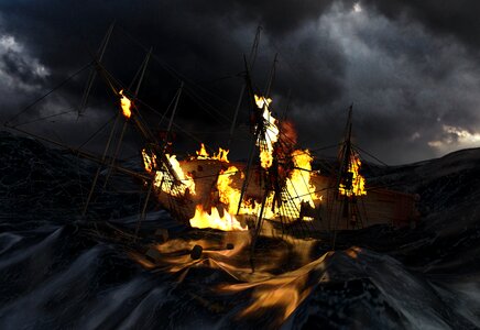 Disaster setting sea