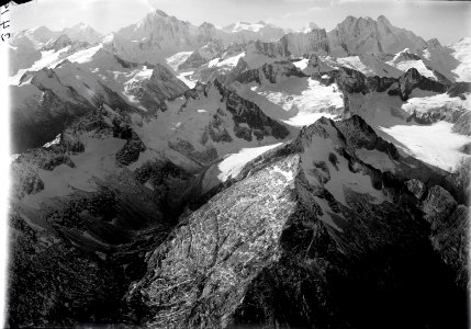 ETH-BIB-Finsteraarhorn, Bächligletscher, Grubengletscher, Schreckhorn v. O. aus 3800 m-Inlandflüge-LBS MH01-002419